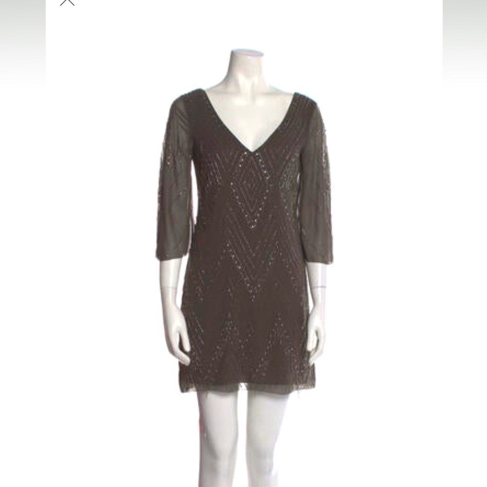 Alice + Olivia silk crystal beaded cocktail dress - xs